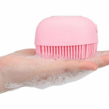 Pet Massage Bath Brush For Dog Cat Shampoo Dispenser Silicone Scrubber Wash Tool - Aimall