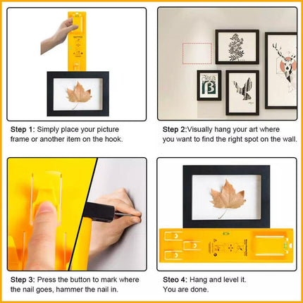 Picture Hanging tool Tools Frame Hanger Easy Wall Photo Hanging Level Ruler AU - Aimall