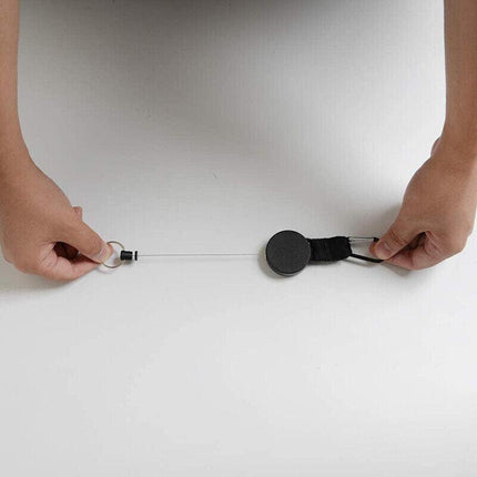 2 X Retractable Stainless Steel Keyring Pull Ring Key Chain Recoil Heavy Duty AU - Aimall