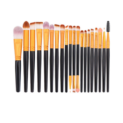 20 Pcs Makeup Brush Set Eyeshadow Eyebrow Powder Foundation Contour Lip Brushes - Aimall