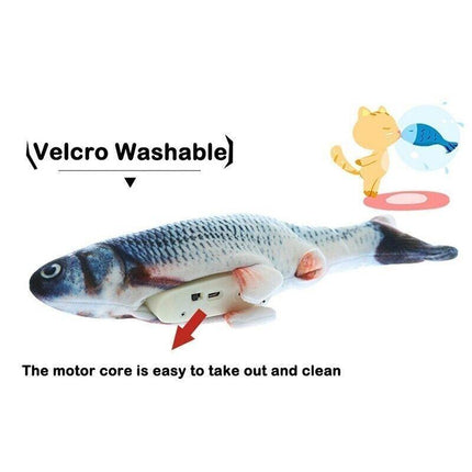 Electric Dancing Fish Kicker Cat Toy Wagging Realistic Moves USB Rechargeable AU - Aimall