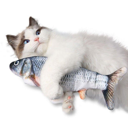 Electric Dancing Fish Kicker Cat Toy Wagging Realistic Moves USB Rechargeable AU - Aimall