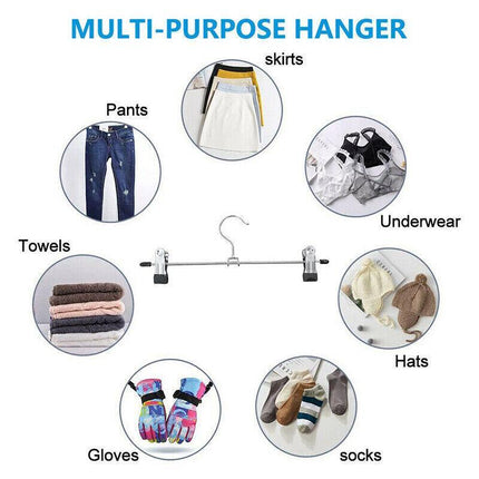 Metal Clip Hangers Trouser Skirt Coat Pants Bulk Clothes Clothing Coathangers AU - Aimall