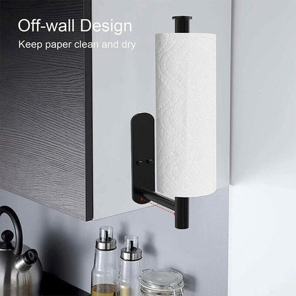 Kitchen Hanger Paper Roll Cabinet Towel Holder OrganizerRack Shelf Wall Adhesive - Aimall