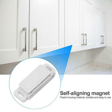 2/6/10/24/48pcs White Magnetic Door Catch Cupboard Cabinet Wardrobe Drawer Latch - Aimall