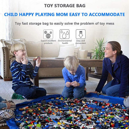 150cm Kids Play Mat Bag Portable Toy Storage Organizer Lego Toys Drawstring Bag - Aimall