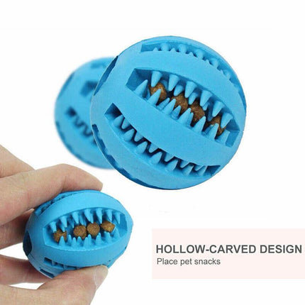 Dog Chew Toy Rubber Ball Dental Clean Teeth Healthy Food Dispenser Puppy Pet AU - Aimall