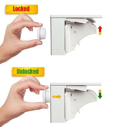 30PCS Magnetic No Drilling Cabinet Drawer Cupboard Baby Kids Safety Locks AU - Aimall