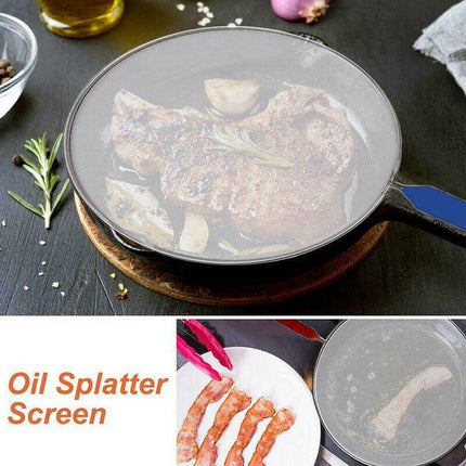 4Size Anti Splatter Guard Oil Net Splash Cover Pan Screen Kitchen Cooking Frying - Aimall