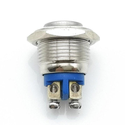 16mm Convex Head Metal Push Button Momentary ON/OFF Horn Switch Start High Flush - Aimall