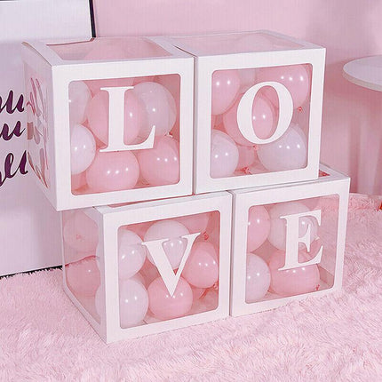 3/4PCS ONE BABY Transparent Balloon Box Girls Boys Shower 1st Birthday Party AU - Aimall