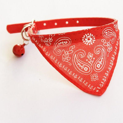 New Adjustable Leather Collar Bandana Neck Scarf Dog Puppy Cat Kitten AU StockAU - Aimall