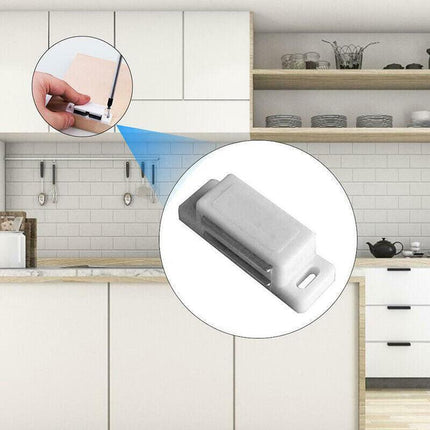 2/6/10/24/48pcs White Magnetic Door Catch Cupboard Cabinet Wardrobe Drawer Latch - Aimall