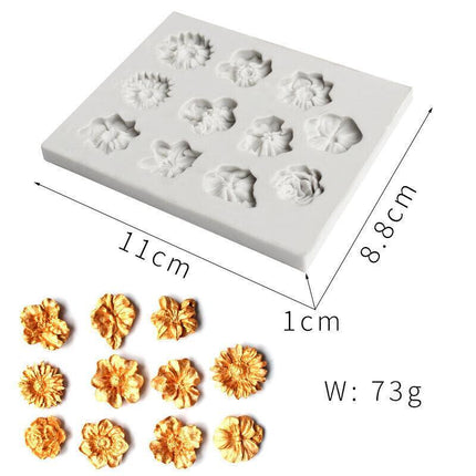 3D Silicone Flower Lace Fondant Mould Cake Border Decor Baking Mold SugarcraftAU - Aimall