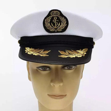 Sailor Cap Boat Captain Hat For Navy Skipper Costume Fancy Marine Dress AU - Aimall