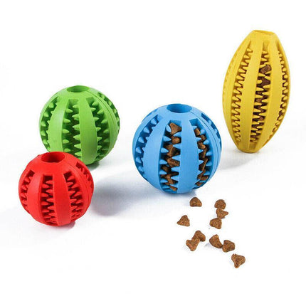 Dog Chew Toy Rubber Ball Dental Clean Teeth Healthy Food Dispenser Puppy Pet AU - Aimall