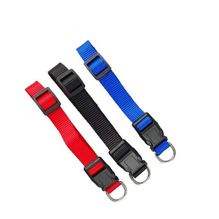 Dog Puppy Pet Collar Adjustable Nylon Toy Small Medium Large pink blue red black - Aimall