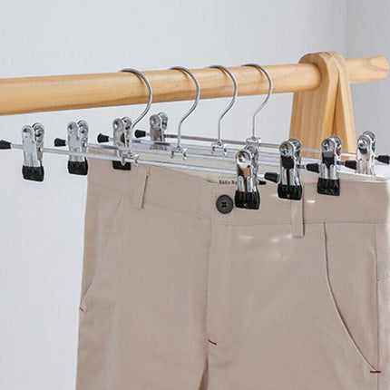 Metal Clip Hangers Trouser Skirt Coat Pants Bulk Clothes Clothing Coathangers AU - Aimall