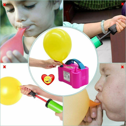 Electric Balloon Pump Ballon Inflator 600W Power 2 Nozzles Portable AU Plug Air - Aimall