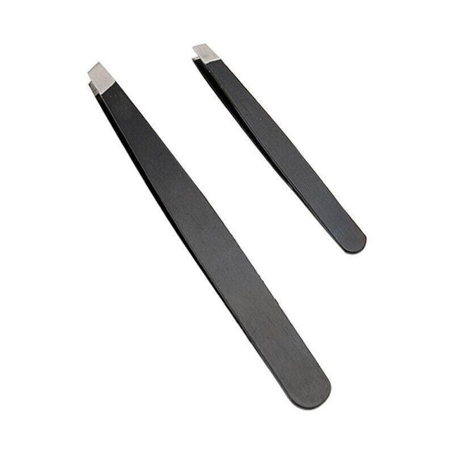 STAINLESS STEEL Hair Eyebrow TWEEZERS Plucker Puller Beauty Nail Slanted Tip AU - Aimall