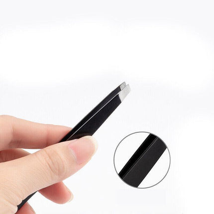STAINLESS STEEL Hair Eyebrow TWEEZERS Plucker Puller Beauty Nail Slanted Tip AU - Aimall