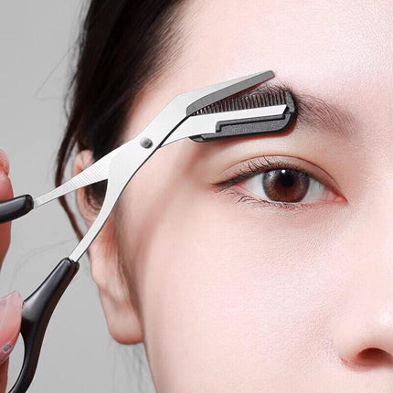 3PCS/Set Eyebrow Trimming Eyelash Brush Folding Tweezer Portable Makeup Tools AU - Aimall