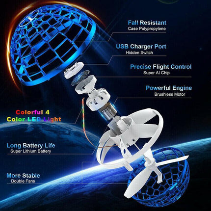 Mini Hand UFO Drone Flying Ball For Kids Toys Helicopter Hover Quadcopter Gift - Aimall