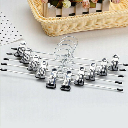 Metal Clip Hangers Trouser Skirt Coat Pants Bulk Clothes Clothing Coathangers AU - Aimall