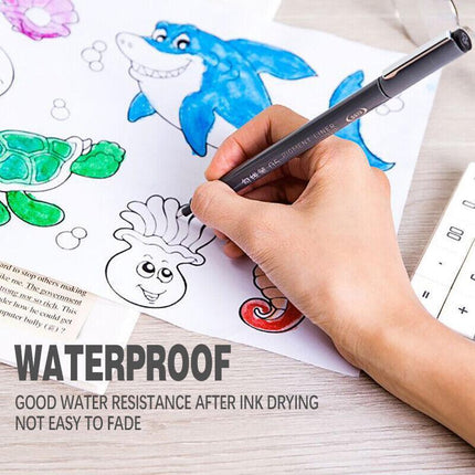 6 PCS Set 6 Sizes Micro Pen Fineliner Ink Pens Waterproof Fine Point Line Black - Aimall