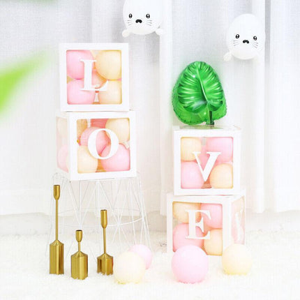 3/4PCS ONE BABY Transparent Balloon Box Girls Boys Shower 1st Birthday Party AU - Aimall