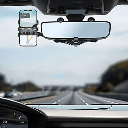 360° Rotatable And Retractable Car Phone Holder Rearview Mirror Multifunctional - Aimall