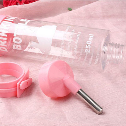 2X Pet Guinea Pig Rabbit Hamster Rat Drinker Drinking Water Bottle Waterer 250ML - Aimall