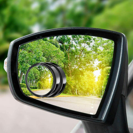 2x Blind Spot Car Mirror 360?? Wide Angle Adjustable Rear Side View Convex White - Aimall