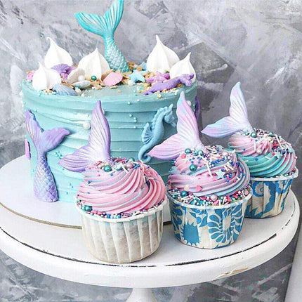 Mermaid Tail Sea Shell Silicone Cake Fondant Sugarcraft Mould Chocolate Mold AU - Aimall