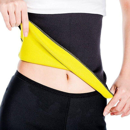 Hot Fit Body Shaper Slimming Belt Waist Trainer Tummy Trimmer Sweat Fat Burn Oz Aimall