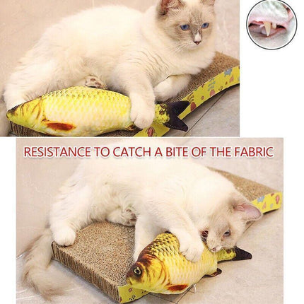 Electric Dancing Fish Kicker Cat Toy Wagging Realistic Moves USB Rechargeable AU - Aimall