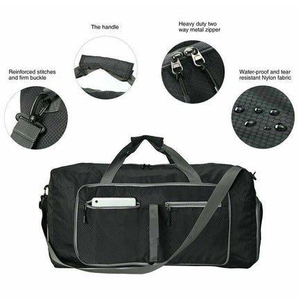 Large Gym Duffel Bags 70L Canvas Travel Bag Waterproof Fitness Shoes Compartment - Aimall