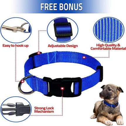 Dog Puppy Pet Collar Adjustable Nylon Toy Small Medium Large pink blue red black - Aimall