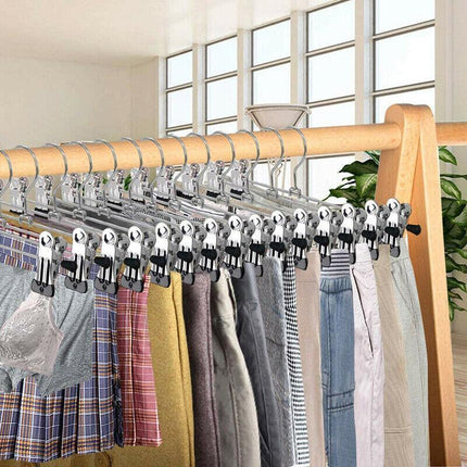 Metal Clip Hangers Trouser Skirt Coat Pants Bulk Clothes Clothing Coathangers AU - Aimall