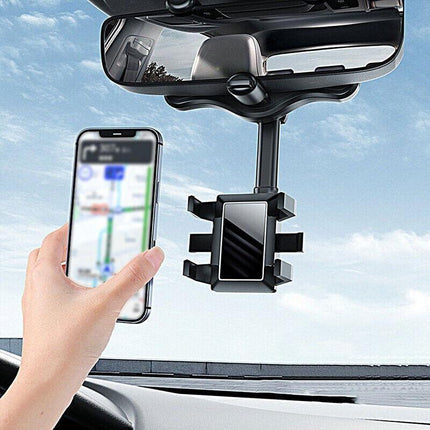 360° Rotatable And Retractable Car Phone Holder Rearview Mirror Multifunctional - Aimall
