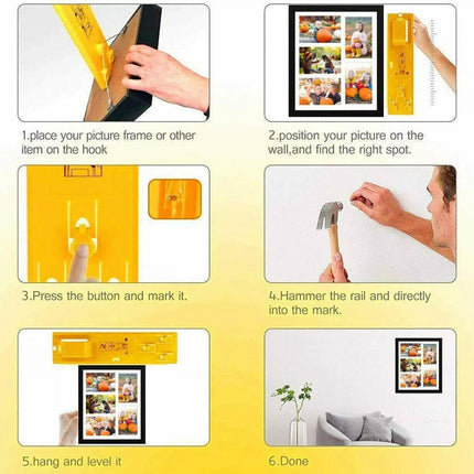 Picture Hanging tool Tools Frame Hanger Easy Wall Photo Hanging Level Ruler AU - Aimall