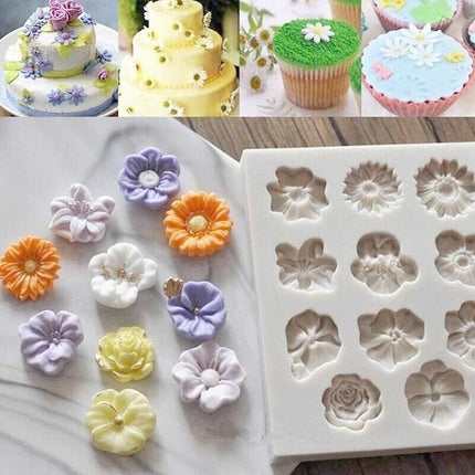 3D Silicone Flower Lace Fondant Mould Cake Border Decor Baking Mold SugarcraftAU - Aimall