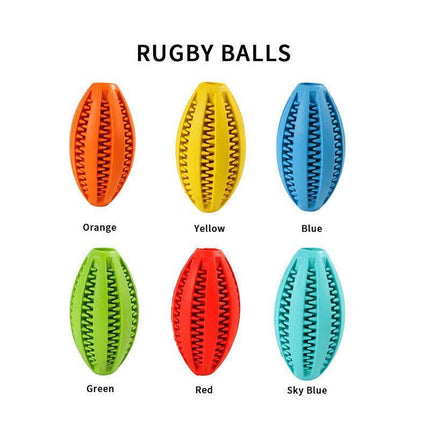 Dog Chew Toy Rubber Ball Dental Clean Teeth Healthy Food Dispenser Puppy Pet AU - Aimall