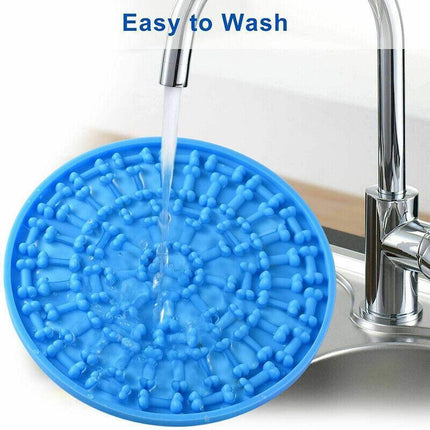 Fun Pet Dog Lick Pad Bath Washing Buddy Distraction Suction Grooming Helper Mat - Aimall