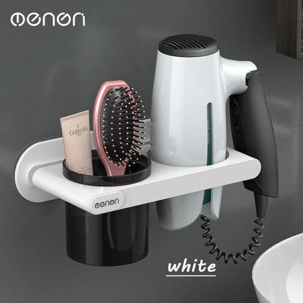 Bathroom Mounted Wall Suction Cup Hair Dryer Holder Hanger Shelf Rack Storage AU - Aimall