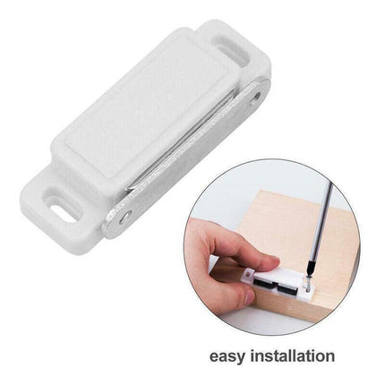 2/6/10/24/48pcs White Magnetic Door Catch Cupboard Cabinet Wardrobe Drawer Latch - Aimall