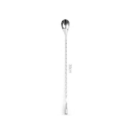 Stainless Steel Bar Wine Cocktail Mixing Twist Spoon Long Handle Drink Stirring - Aimall