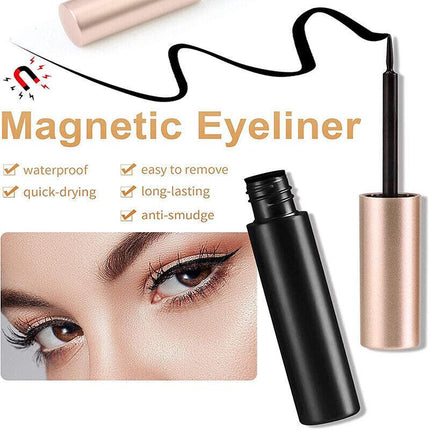 Magnetic False Eyelashes Natural Eye Lashes Extension Liquid Eyeliner Tweezer AU - Aimall