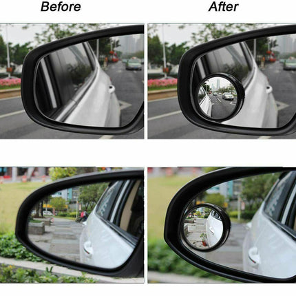 2x Blind Spot Car Mirror 360?? Wide Angle Adjustable Rear Side View Convex White - Aimall