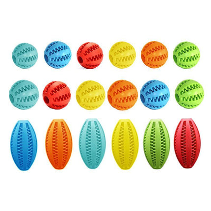 Dog Chew Toy Rubber Ball Dental Clean Teeth Healthy Food Dispenser Puppy Pet AU - Aimall